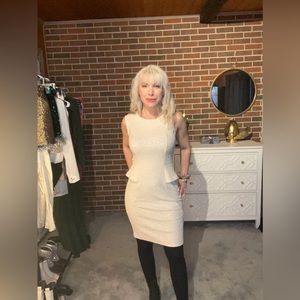 Work dress with peplum detail